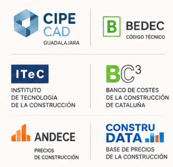 CIPE CAD, BEDEC, ITeC, BC3, ANDECE y ConstruData
